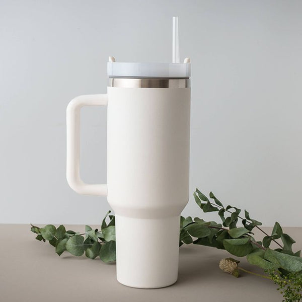 Modern 40 oz Tumbler with Handle and Straw Lid with Silicone Straw topper My Store